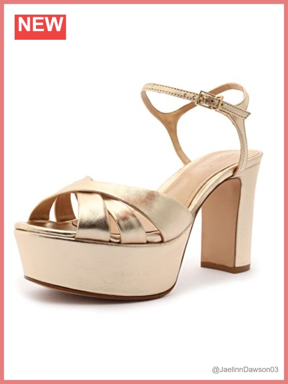 Platform Block Heel Sandals Ankle Strap Leather Heels